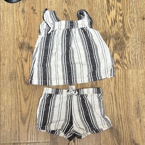 Striped Sleeveless Top and Shorts Set
